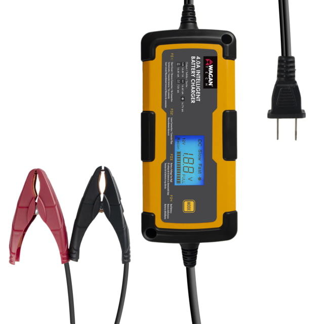 Wagan Tech 4A Intelligent Battery Charger Yellow One Size