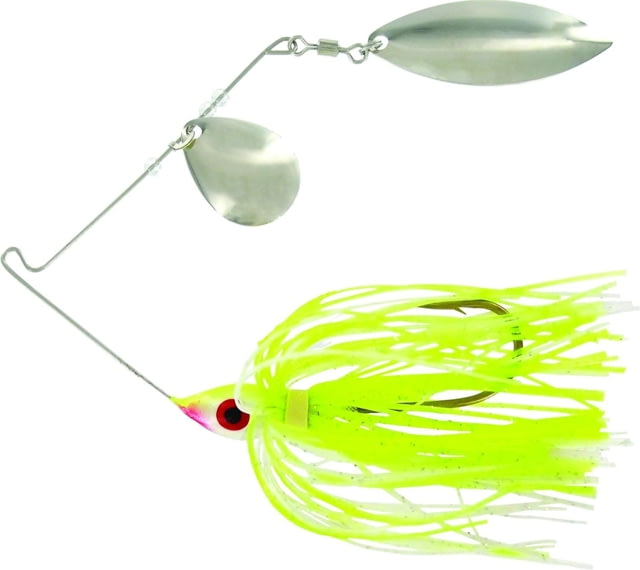 Wahoo Fishing Products Promo Spinnerbait Colorado/Willow Blade 4/0 Hook Chartreuse Shad 1/4oz Bulk
