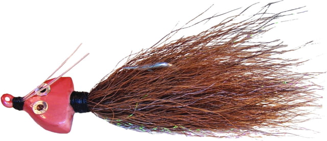 Wahoo Fishing Products Wahoo Bonefish Bucktail Jig 1/4 oz 1/0 Hook Twin Mono Weedguard Brown 1/Card