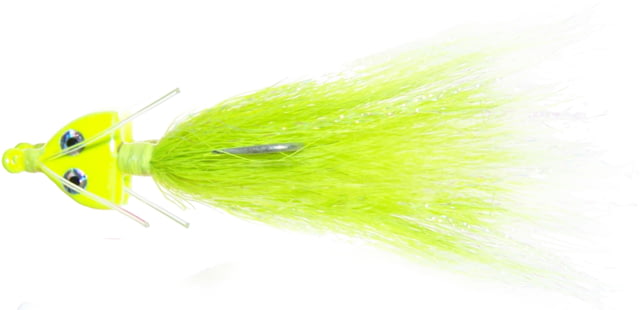 Wahoo Fishing Products Wahoo Bonefish Bucktail Jig 1/4 oz 1/0 Hook Twin Mono Weedguard Chartreuse 1/Card