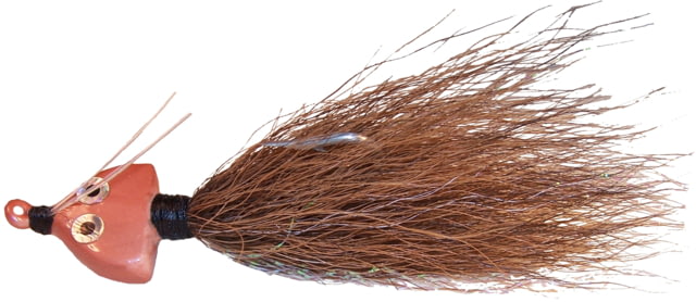 Wahoo Fishing Products Wahoo Bonefish Bucktail Jig 1/8 oz 1/0 Hook Twin Mono Weedguard Brown 1/Card