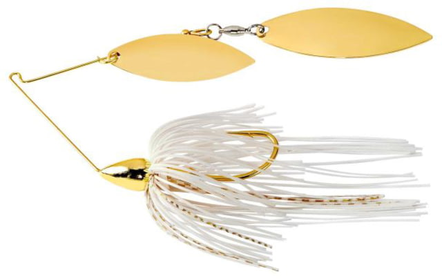 War Eagle Double Willow Leaf Spinnerbait Fishing Hook Gold Frame 1/2 oz 1 Piece White Gold