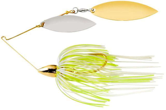 War Eagle Double Willow Spinnerbait Mustad Fishing Hook 1/4oz 1 Piece Hot White Chartreuse