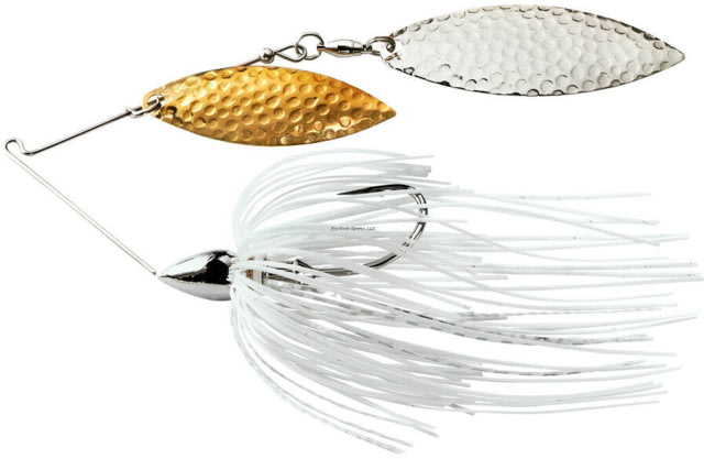 War Eagle War Eagle Double Willow Spinnerbait Mustad Fishing Hook 3/8oz 1 Piece White SIlver