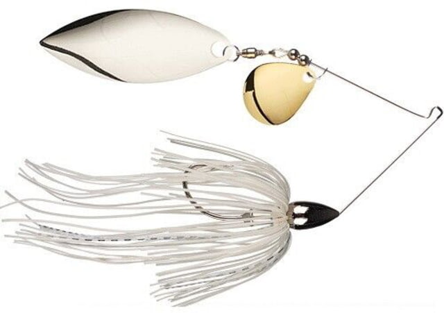 War Eagle Tandem Willow/Colorado Nickel Frame Spinnerbait Mustad Fishing Hook 3/8oz 1 Piece White Silver