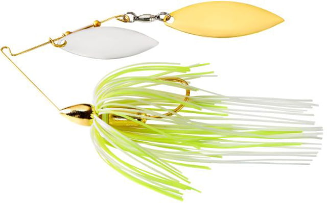 War Eagle Screamin Eagle Double Willow Spinnerbait Mustad Fishing Hook 1/2oz 1 Piece Gold/Hot White Chartreuse
