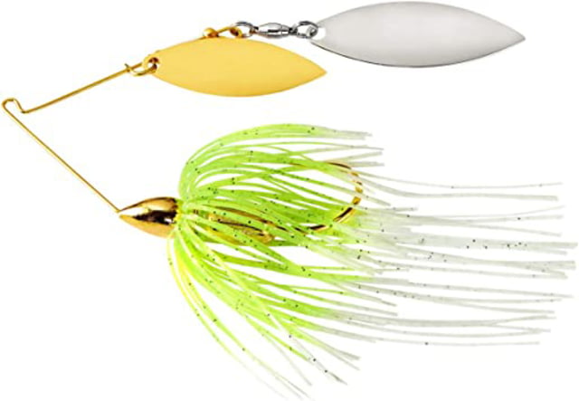 War Eagle Screamin Eagle Double Willow Spinnerbait Mustad Fishing Hook 1/2oz 1 Piece Gold/White Chartreuse