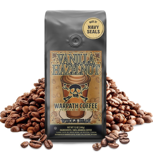 Warpath Coffee Vanilla Hazelnut Ground Coffee Light Roast Black 12 ounce