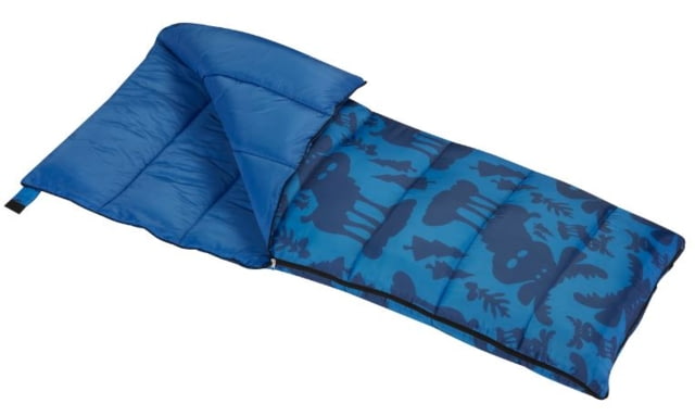 Wenzel Boy's Moose Bag 40 Degree Sleeping Bag Two Tone Blue 66In X 26In