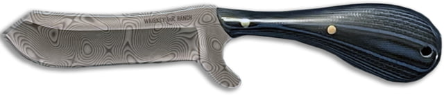 Whiskey Bent Knives Bullcutter Fixed Knife w/Damascus Blade 440 Steel Blade 6in Overall Length G10 Handle Nightfall