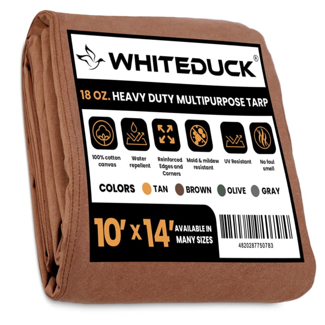 White Duck 18 oz. 100percent Cotton Canvas Tarp Brown 10ftx14ft