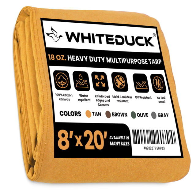 White Duck 18 oz. 100percent Cotton Canvas Tarp Tan 8x20ft