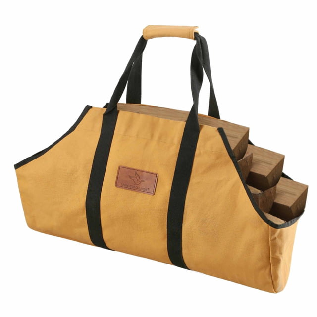 White Duck Firewood Log Carriers Boat Shape Tan 26inx17inx9in