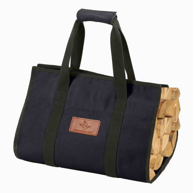 White Duck Firewood Log Carriers Rectangle Shape Black 39inx18in