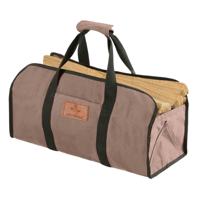 White Duck Firewood Log Carriers Tote Shape Brown 23inx10inx12in