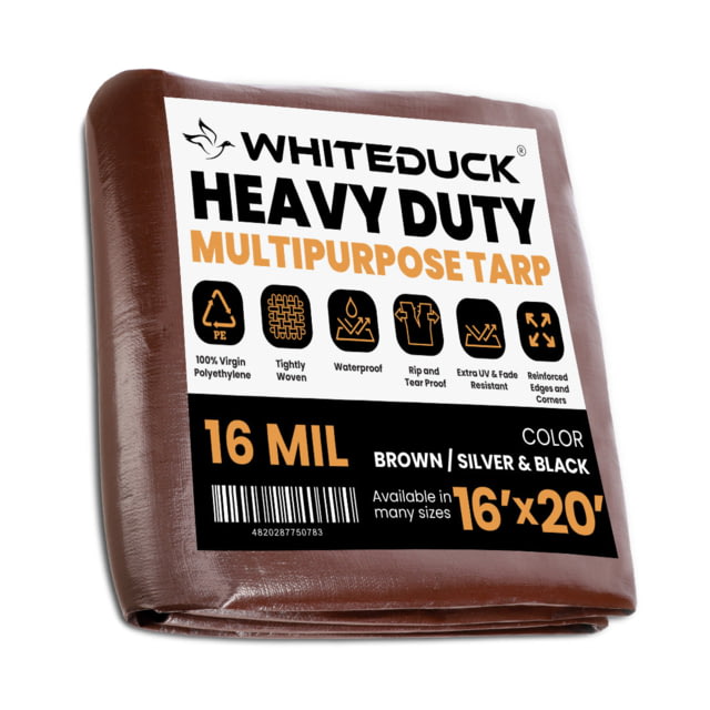 White Duck Super Heavy Duty Poly Tarp Brown 16x20ft