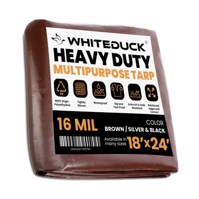 White Duck Super Heavy Duty Poly Tarp Brown 18x24ft