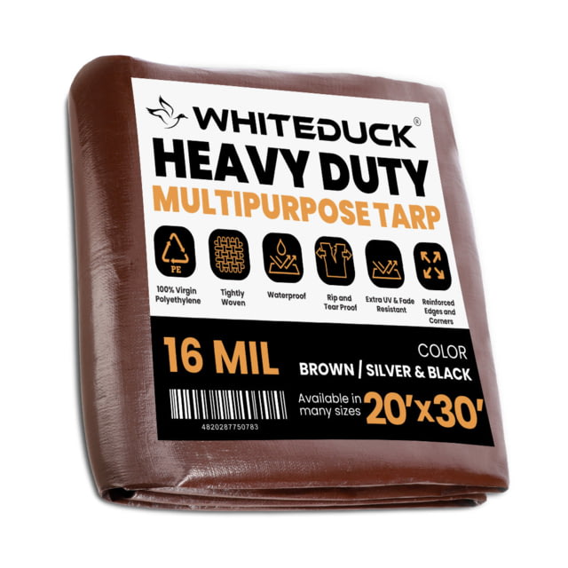 White Duck Super Heavy Duty Poly Tarp Brown 20x30ft