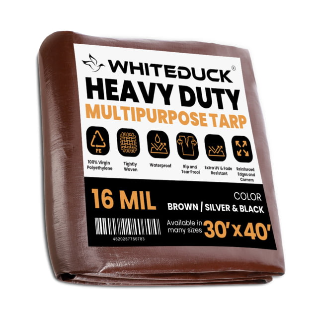 White Duck Super Heavy Duty Poly Tarp Brown 30x40ft