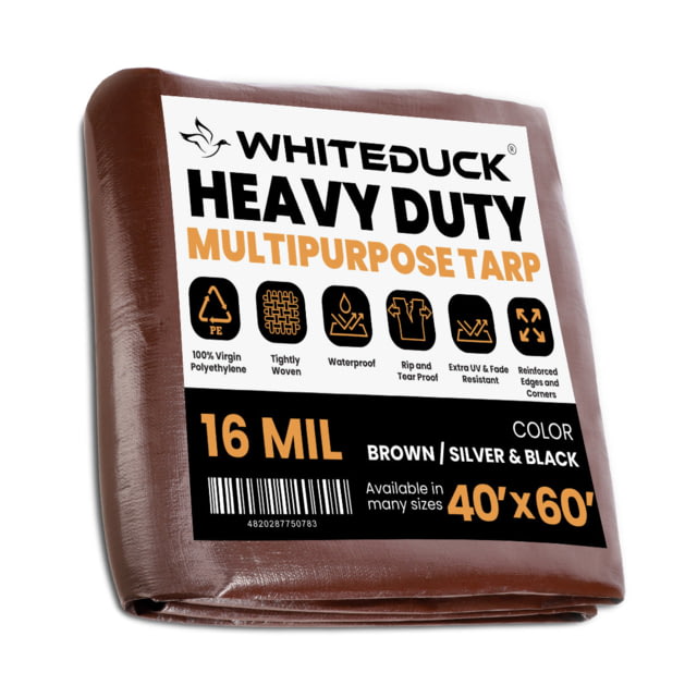 White Duck Super Heavy Duty Poly Tarp Brown 40x60ft