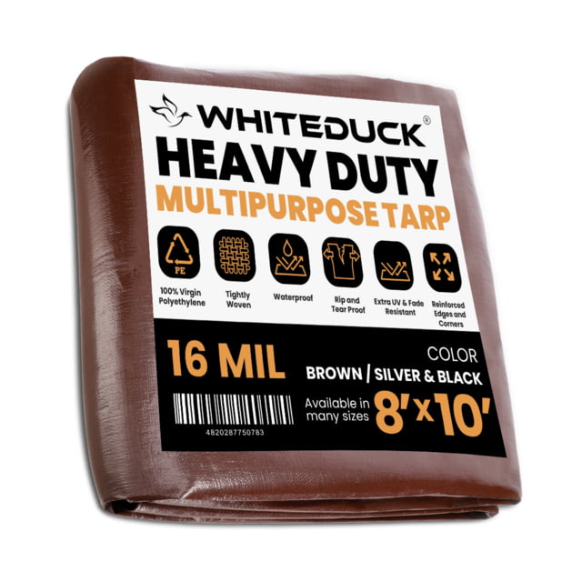 White Duck Super Heavy Duty Poly Tarp Brown 8x10ft