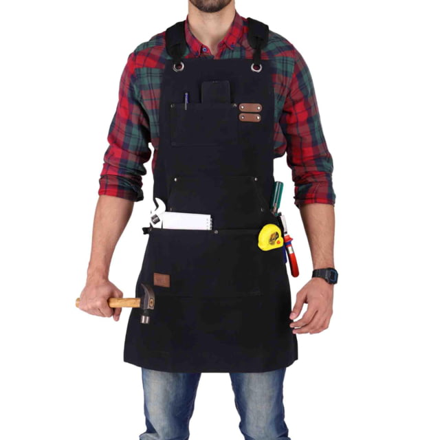 White Duck Work Apron Black