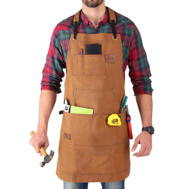 White Duck Work Apron Brown