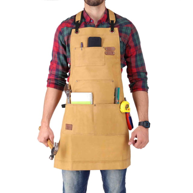 White Duck Work Apron Tan