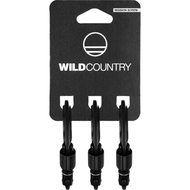 Wild Country Session Screw Gate Climbing Carabiners - 3 Pack Black Universal