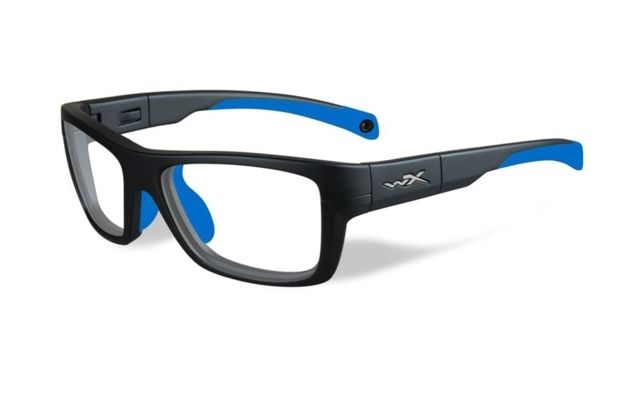 Wiley X Crush Sunglasses Matte Grey/ Blue Frame/ Clear