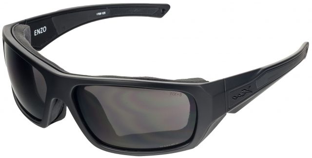 Wiley X Enzo Sunglasses Matte Black Frame/ Black Ops Grey