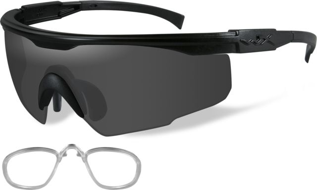Wiley X PT-1 Sunglasses - 2 Lens Package 1 Matte Black Frame w/Smoke GreyClear Lens w/ RX Insert