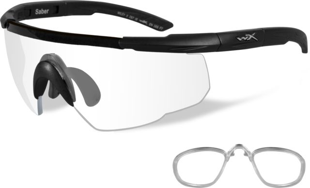 Wiley X Saber Advanced Sunglasses - Clear Lens / Matte Black Frame w/RX insert