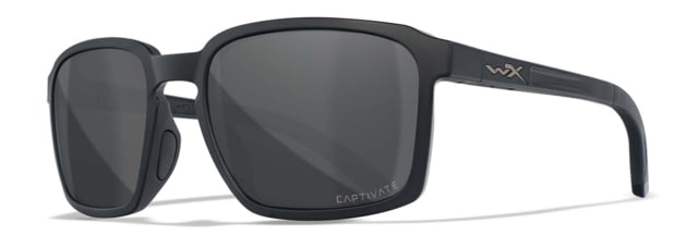Wiley X Wiley X WX Alfa Sunglasses Matte Black Frame Captivate Polarized Grey Mirror Lens