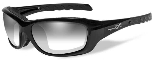 Wiley X WX Gravity Sunglasses - LA Light Adjusting Smoke Grey Lens / Gloss Black Frame