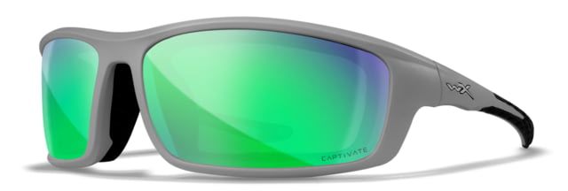 Wiley X WX Grid Sunglasses Captivate Pol Green Mirror Lenses