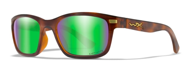 Wiley X WX HELIX Sunglasses Captivate Polarized Green Mirror Lens/ Gloss Demi