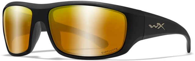 Wiley X WX Omega Sunglasses Matte Black Frame Captivate Pol Bronze Mirror Lenses