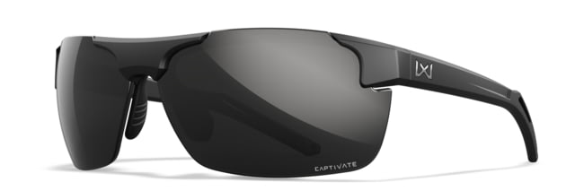 Wiley X WX Prime Sunglasses Matte Black Frame Prime Captivate Pol Black Mirror Lens