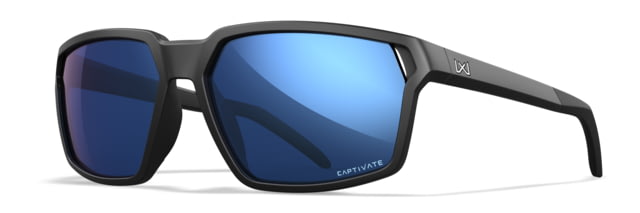 Wiley X WX Sierra Sunglasses Matte Black Frame Sierra Captivate Pol Blue Mirror Lens