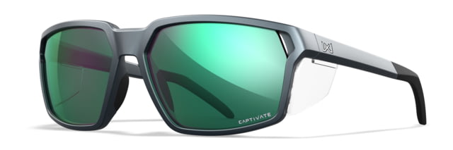 Wiley X WX Sierra Sunglasses Matte Graphite Frame Sierra Captivate Pol Green Mirror Lens