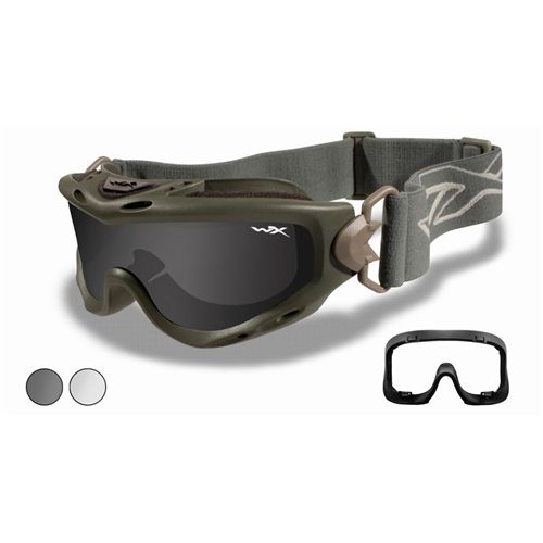Wiley X Spear Goggle - 2 Lens - Smoke Grey Clear Lens / Tan Frame w/RX Insert