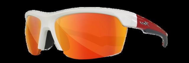 Wiley X YF Swift Sunglasses Gloss White Frame Red Mirror Lens