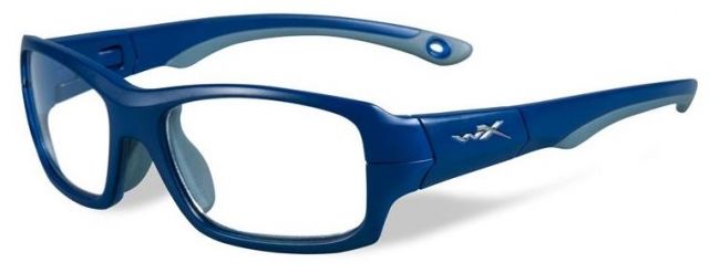 Wiley X Youth Force Fierce SunglassesMatte Blue Indigo/Grey FrameClear Lens YFFIE01