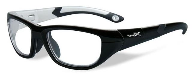 Wiley X Youth Force Victory SunglassesGloss Black/Aluminum PearlClear Lens