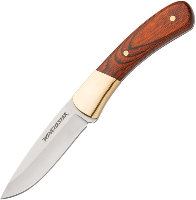 Winchester Small Wood Fixed Knife 3in Stainless Steel Blade Wood BLK