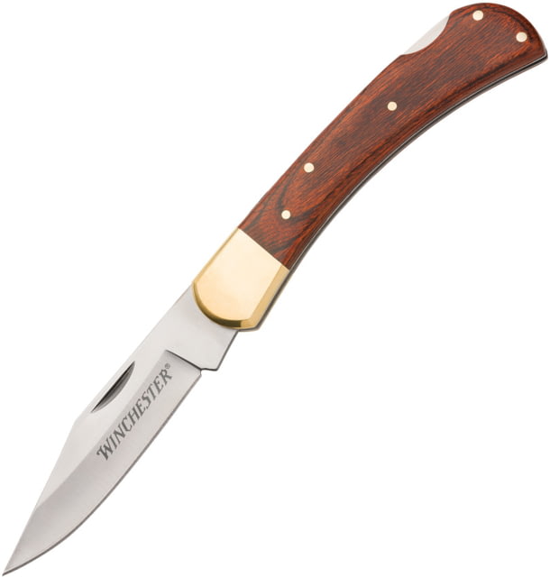 Winchester Winchester Large Wood Lockback Knife 3.8125in Stainless Steel Blade Wood