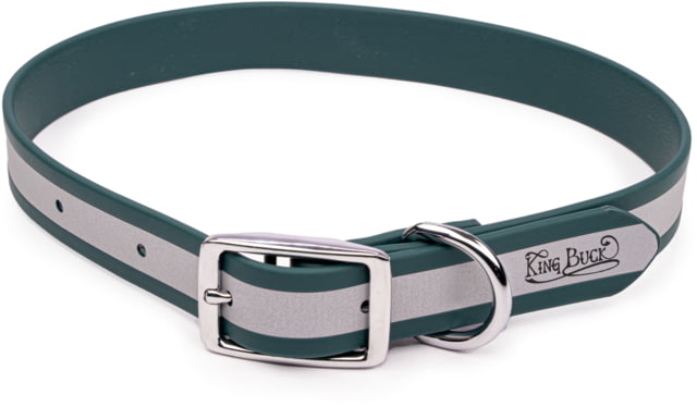 King Buck Core D Ring High Visibility Reflective Collar with Name Plate Deep Teal M/L