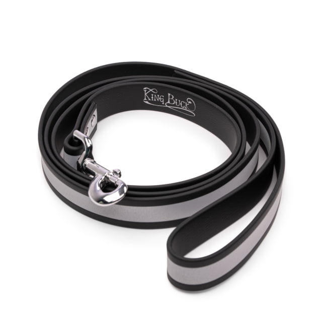 King Buck Waterproof Soft-touch Reflective Leash Black 6 foot