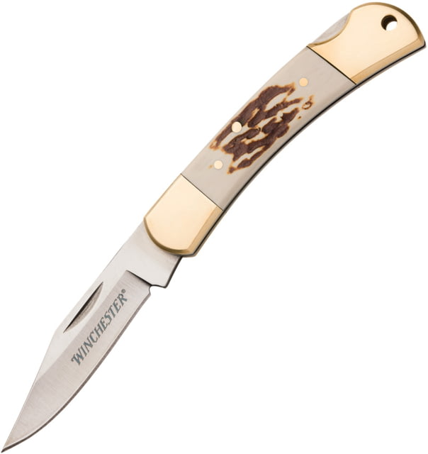 Winchester Small Stag Lockback Knife 2.5in Stainless Steel Blade Stag